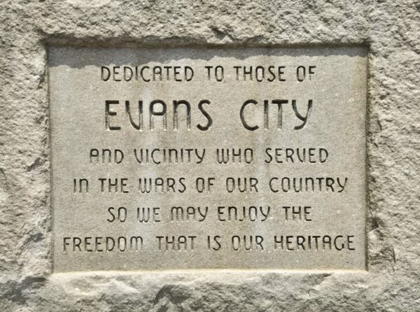 EVANS CITY WAR VETERANS MEMORIAL STONE