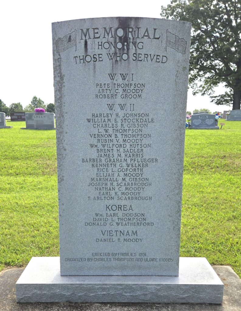 MEMORIAL HONORING THOSE WHO SERVED FRONT