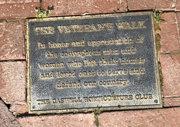YANCEYVILLE THE VETERAN’S WALK MEMORIAL PLAQUE B