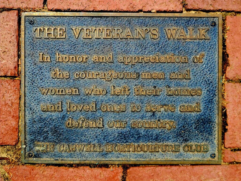 YANCEYVILLE THE VETERAN’S WALK MEMORIAL PLAQUE A