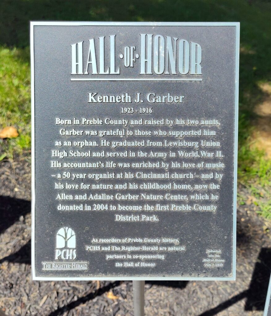 KENNETH J. GARBER WAR MEMORIAL PLAQUE