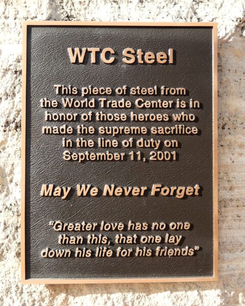 WTC STEEL MEMORIAL PLAQUE