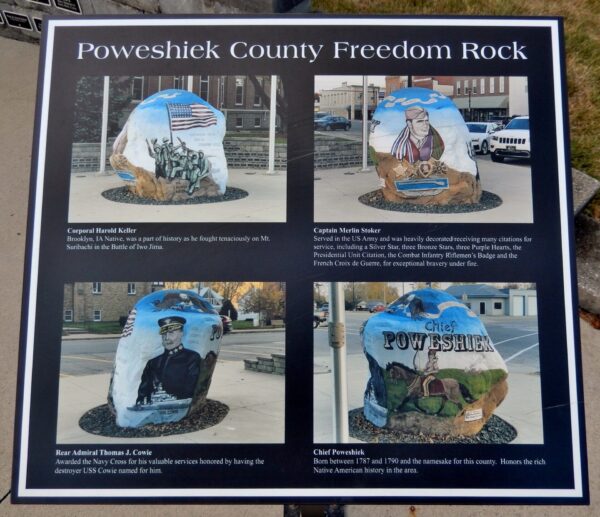 POWESHIEK COUNTY FREEDOM ROCK VETERANS MEMORIAL PLAQUE