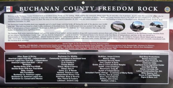 BUCHANAN COUNTY FREEDOM ROCK VETERANS MEMORIAL PLAQUE