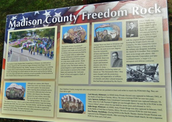 MADISON COUNTY FREEDOM ROCK VETERANS MEMORIAL PLAQUE