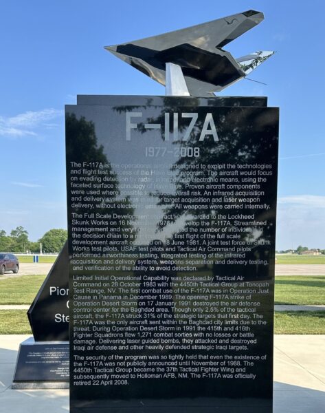 PIONEERS OF STEALTH WAR MEMORIAL STONE F