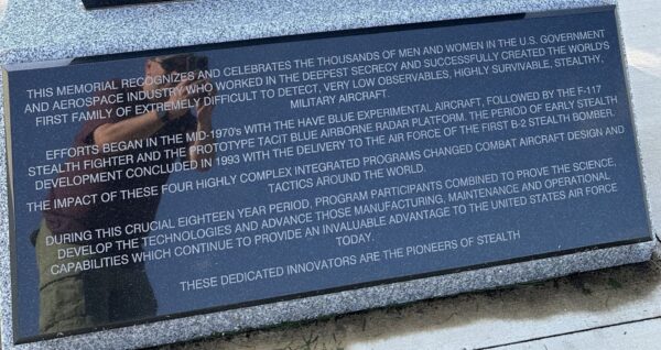 PIONEERS OF STEALTH WAR MEMORIAL STONE A
