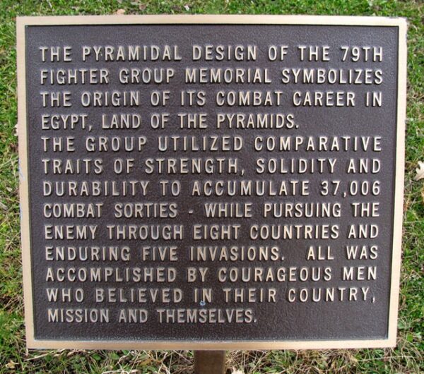 79TH FIGHTER GROUP WAR MEMORIAL PLAQUE