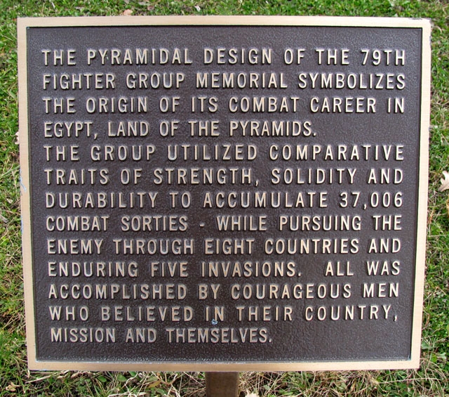79TH FIGHTER GROUP WAR MEMORIAL PLAQUE