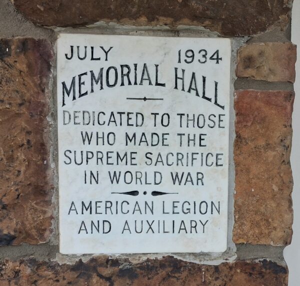 AMERICAN LEGION MEMORIAL HALL STONE