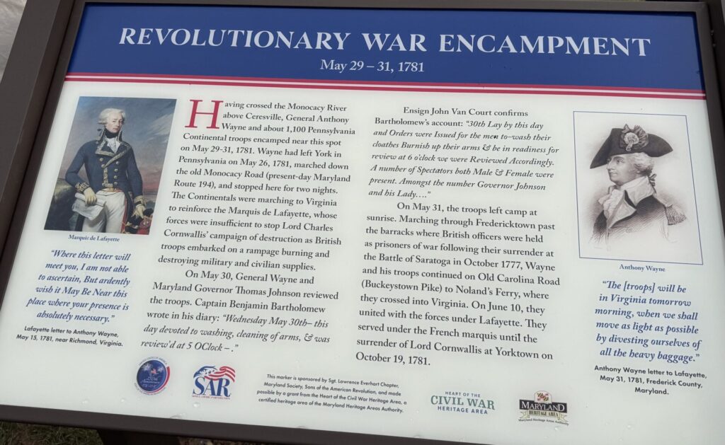 REVOLUTIONARY WAR ENCAMPMENT MAY 29-31, 1781 MEMORIAL PANEL