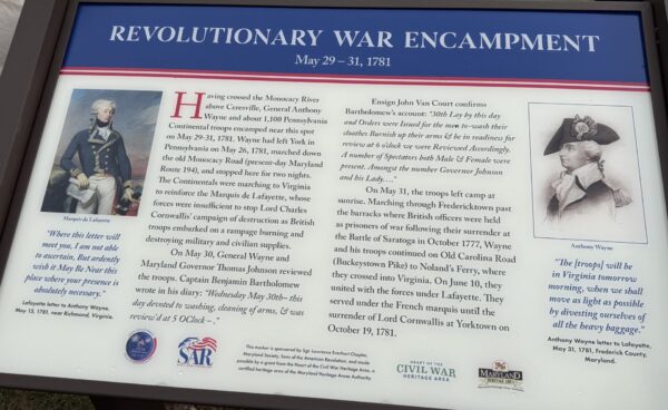 REVOLUTIONARY WAR ENCAMPMENT MAY 29-31, 1781 MEMORIAL PANEL