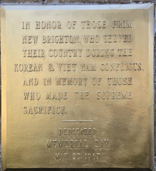 NEW BRIGHTON KOREAN & VIET NAM MEMORIAL PLAQUE