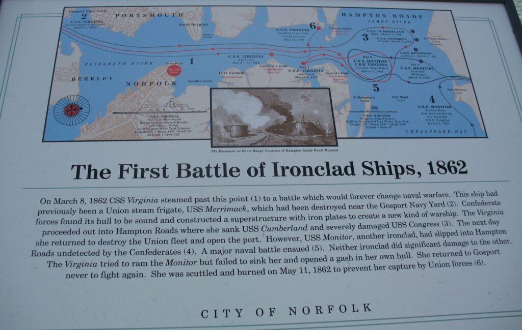 THE FIRST BATTLE OF IRONCLAD SHIPE, 1862 WAR MEMORIAL PANEL