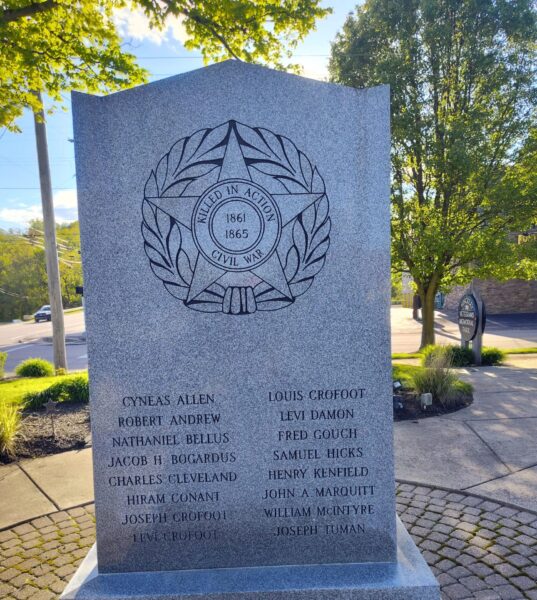 KILLED IN ACTION CIVIL WAR MEMORIAL