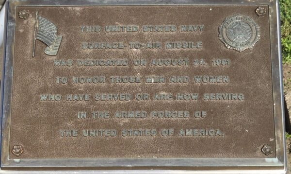 UNITED STATES NAVY SURFACE-TO-AIR MISSILE ARMED FORCES MEMORIAL PLAQUE
