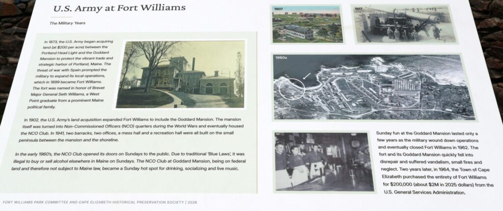 U.S. ARMY AT FORT WILLIAMS MEMORIAL PANEL