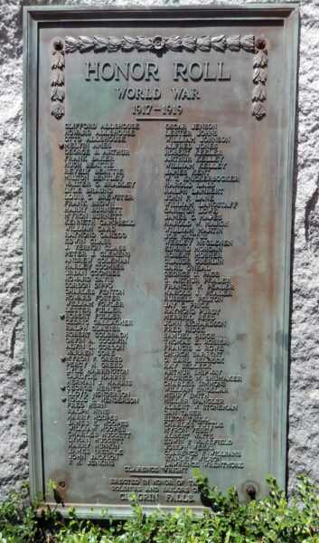 CHARGIN FALLS WORLD WAR VETERANS MEMORIAL