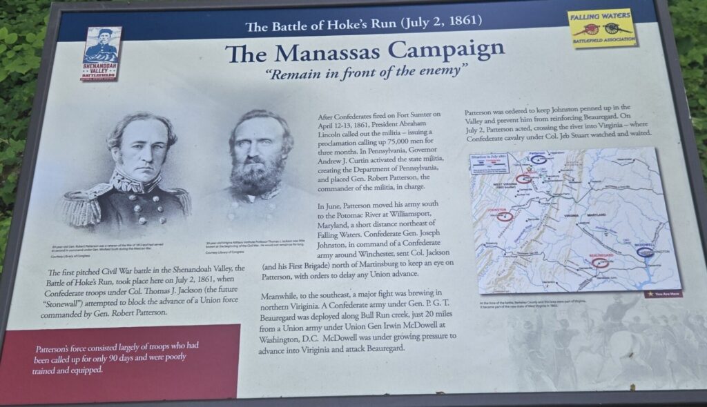THE MANASSAS CAMPAIGN WAR MEMORIAL PANEL