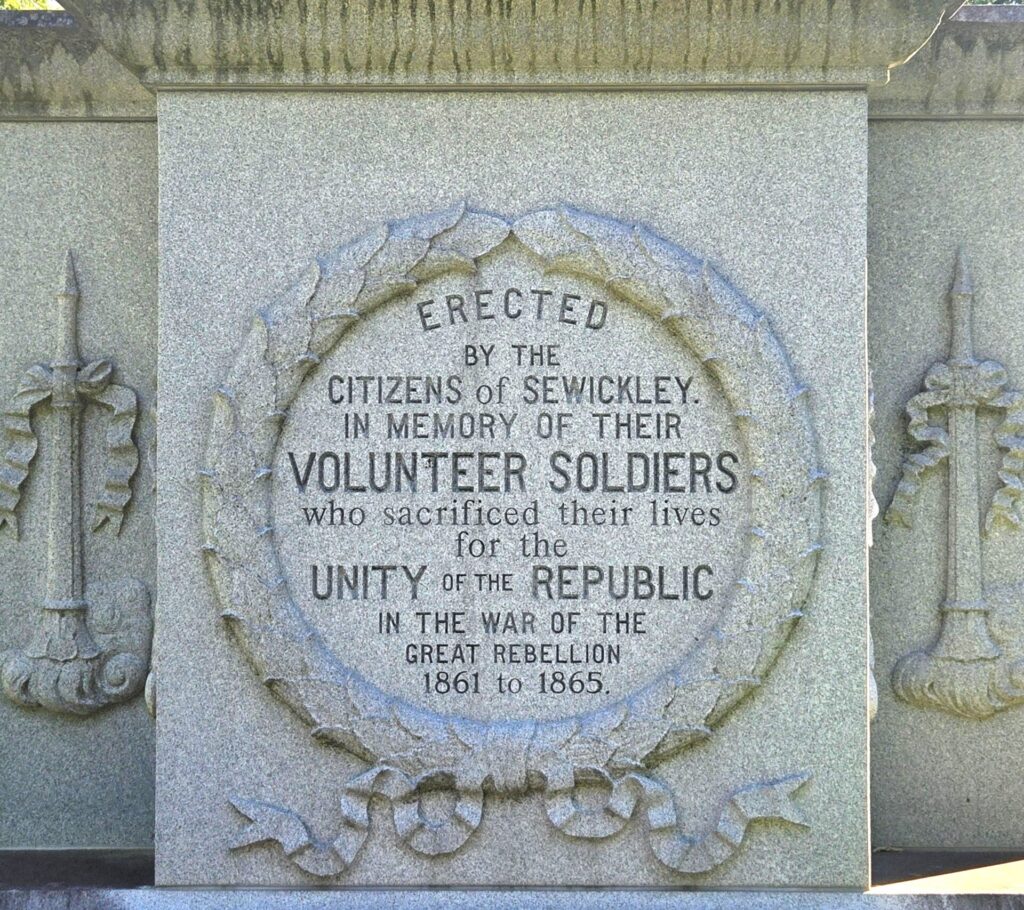 CITIZENS OF SEWICKLEY WAR OF THE REBELLION MEMORIAL STONE A