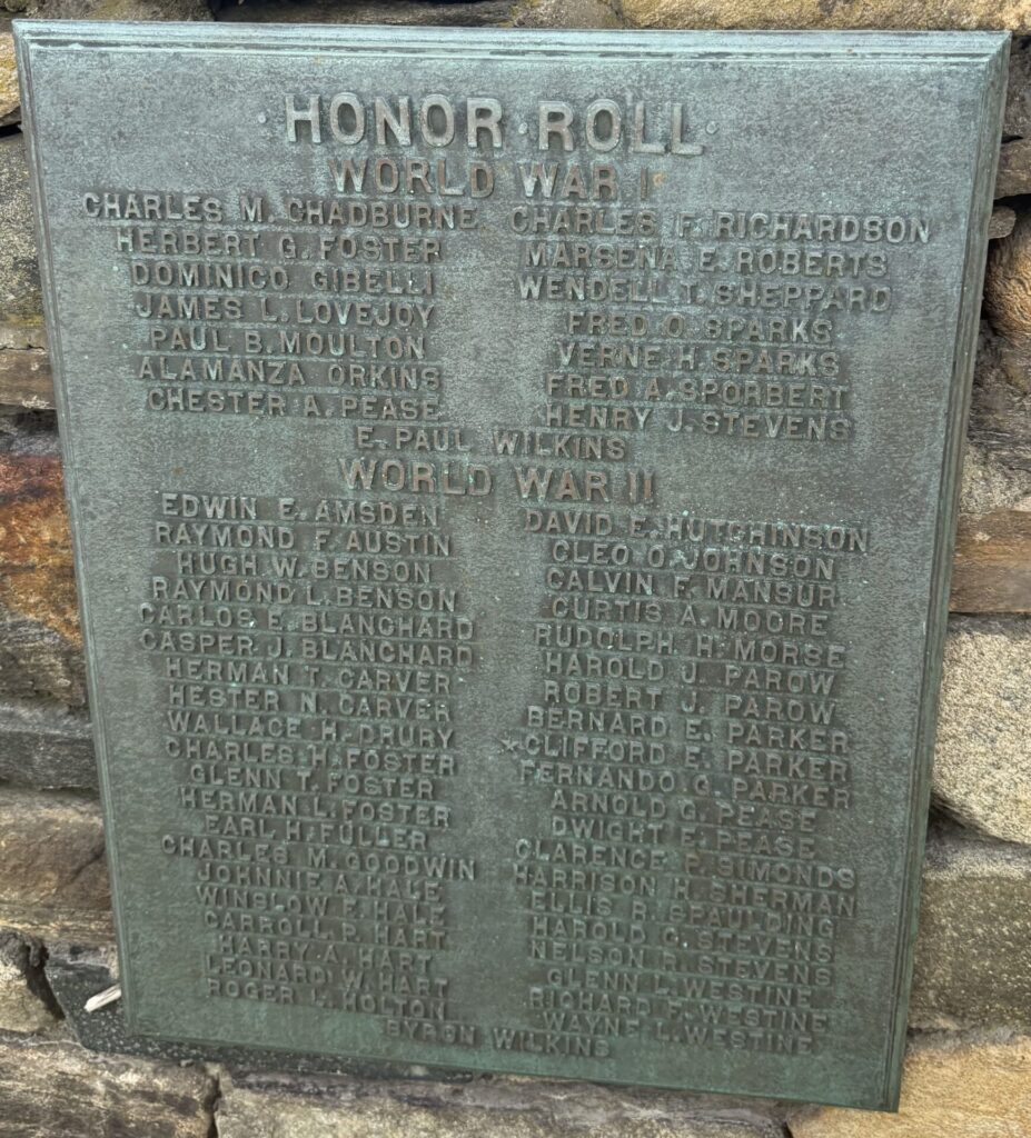 TOWN OF WESTON WORLD WAR I AND WORLD WAR II MEMORIAL PLAQUE