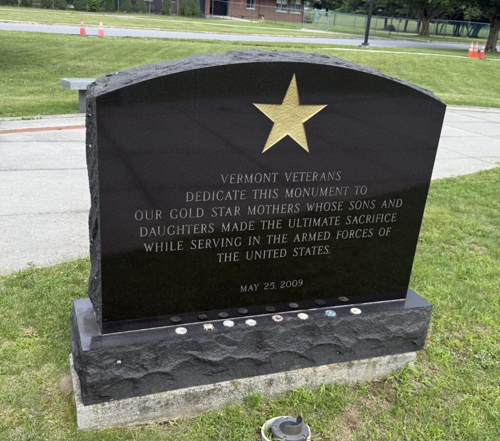 VERMONT GOLD STAR MOTHERS MEMORIAL FRONT