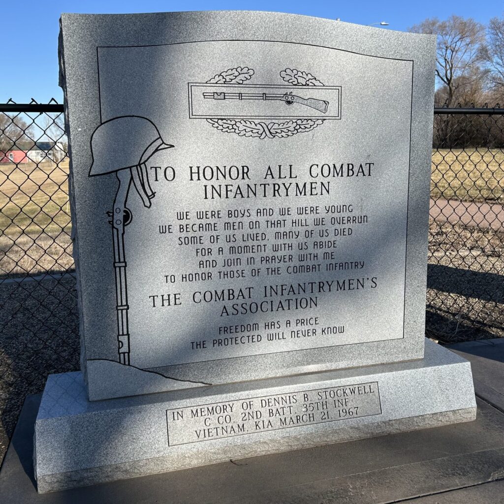 PARKER ALL COMBAT INFANTRY WAR MEMORIAL FRONT
