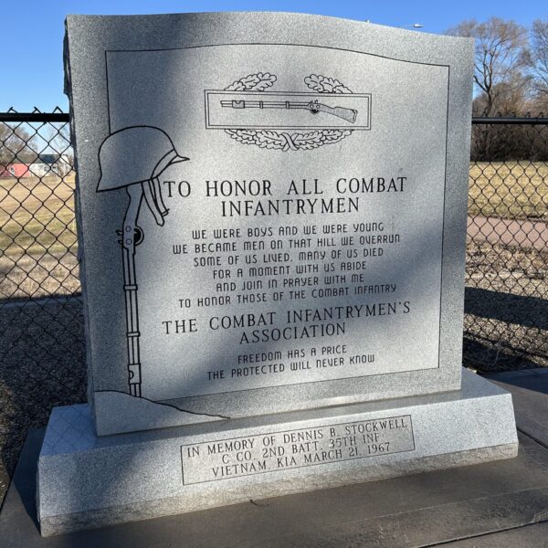 PARKER ALL COMBAT INFANTRY WAR MEMORIAL FRONT