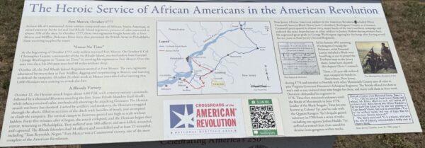 THE HEROIC SERVICE OF AFRICAN AMERICANS IN THE AMERICAN REVOLUTION MEMORIAL PANEL