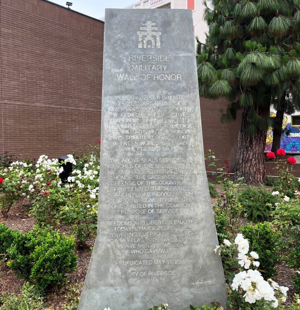 RIVERSIDE MILITARY WALL OF HONOR WALL MEMORIAL STONE A