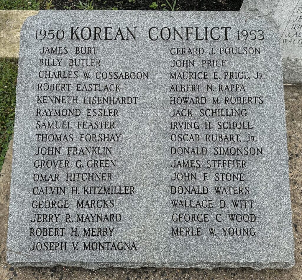 SALEM COUNTY WAR VETERANS MEMORIAL STONE D