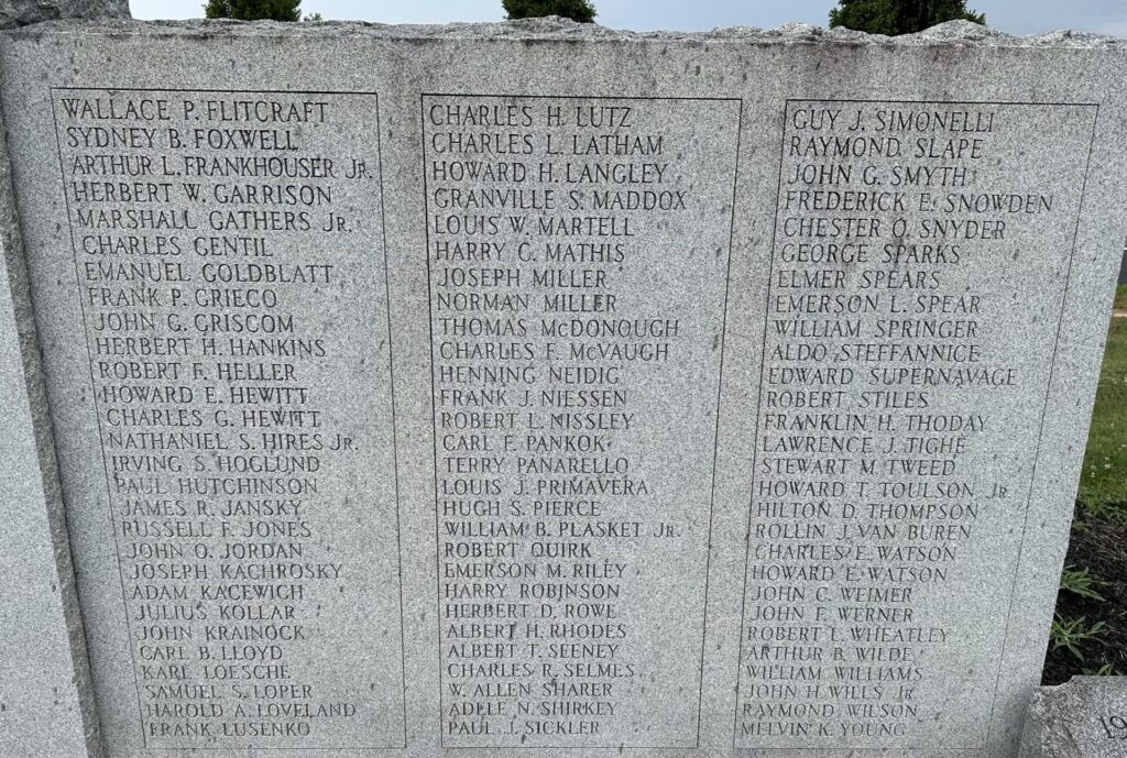SALEM COUNTY WAR VETERANS MEMORIAL STONE C