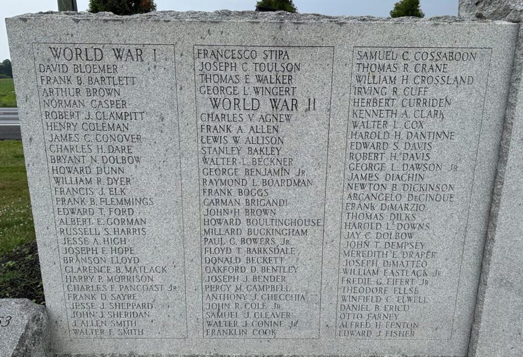 SALEM COUNTY WAR VETERANS MEMORIAL STONE B