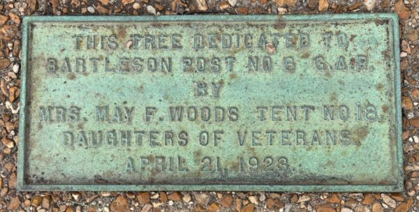 BARTLESON POST NO. 6 MEMORIAL TREE PLAQUE