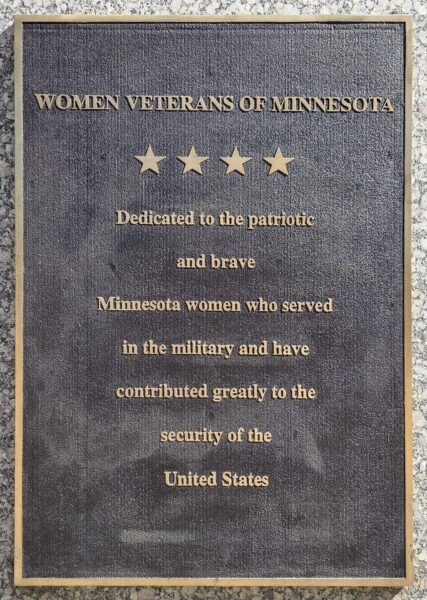 WOMEN VETERANS OF MINNESOTA WAR MEMORIAL PLAQUE