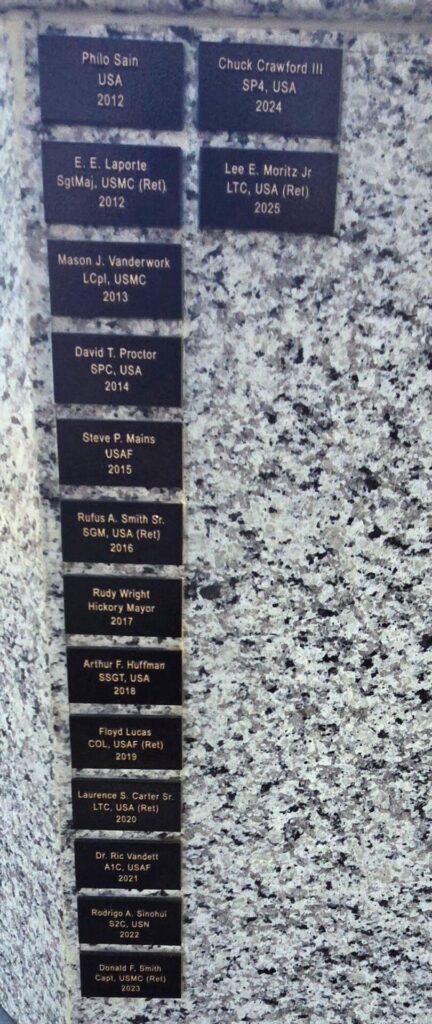 HICKORY ELKS PATRIOTS POLE WAR MEMORIAL HONOR ROLL PLAQUES