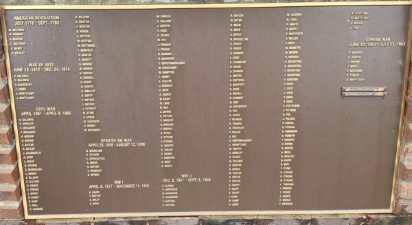 ATWATER CENTER VETERANS & FIREFIGHTERS MEMORIAL PLAQUE B