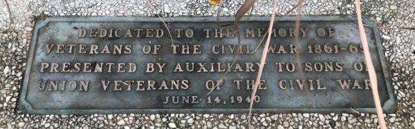 DEDICATED TO THE MEMORY OF CIVIL WAR VETERANS MEMORIAL FLAGPOLE PLAQUE