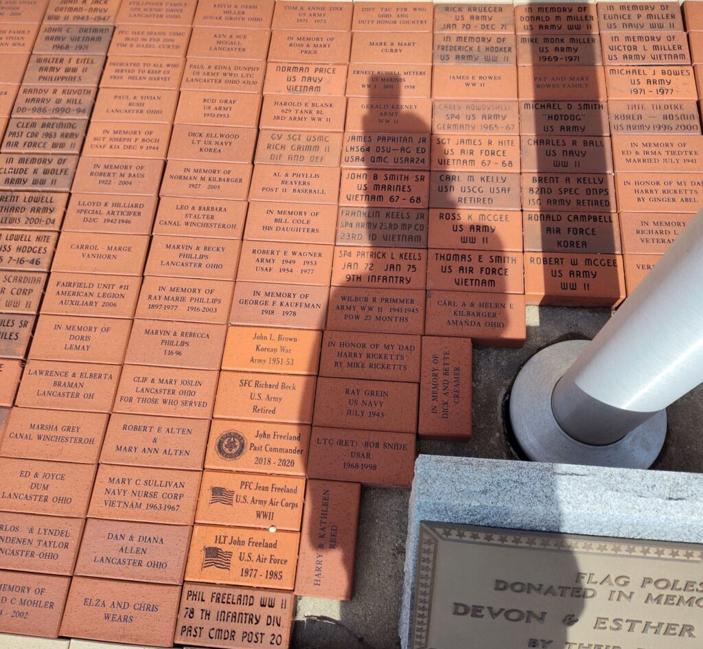 AMERICAN LEGION POST NO. 11 VETERANS MEMORIAL BRICKS SECTION B