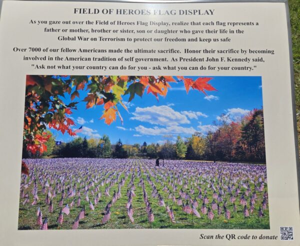 FIELD OF HEROES FLAG DISPLAY WAR MEMORIAL PLAQUE