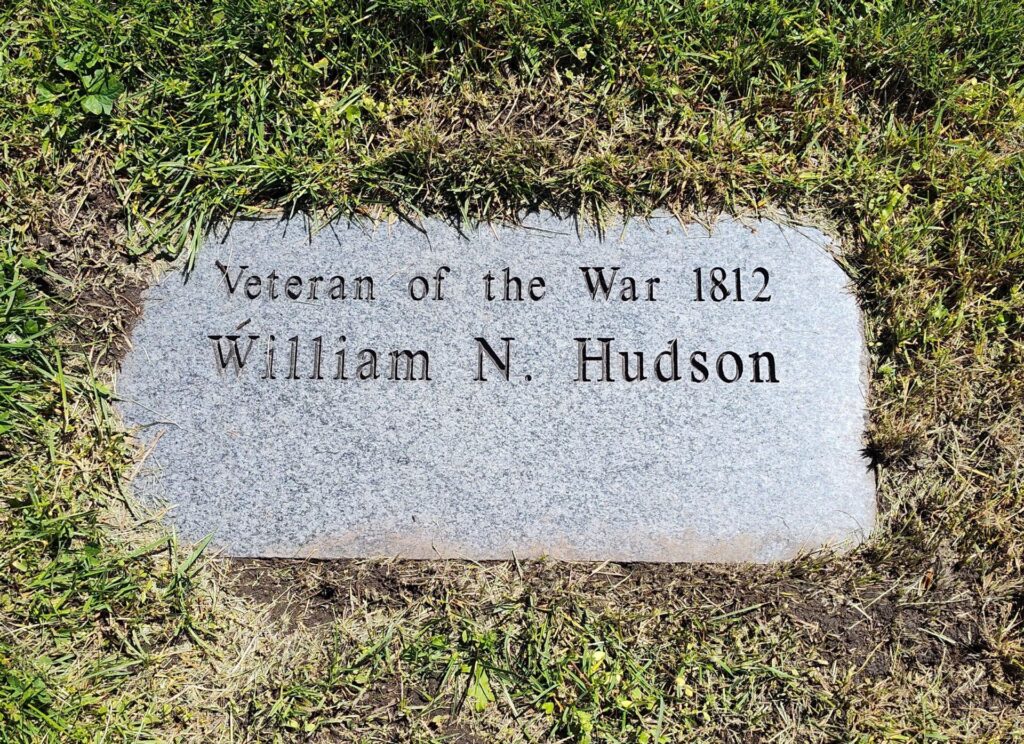 WILLIAM N. HUDSON VETERAN OF THE WAR 1812 MEMORIAL TABLET
