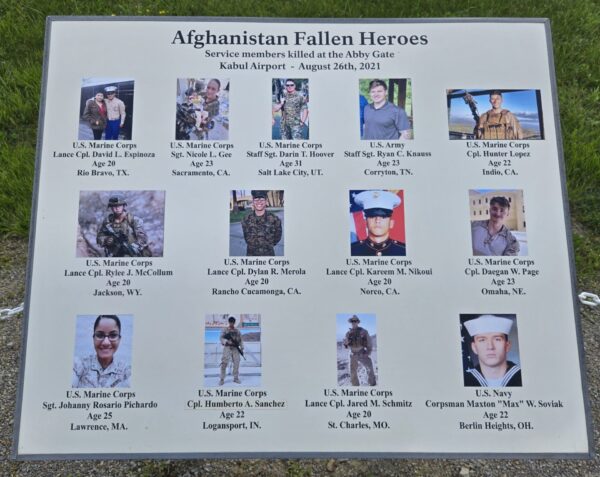 AFGHANISTAN FALLEN HEROES WAR MEMORIAL PLAQUE