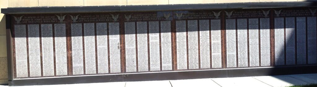 SUMMIT COUNTY WORLD WAR II VETERANS MEMORIAL