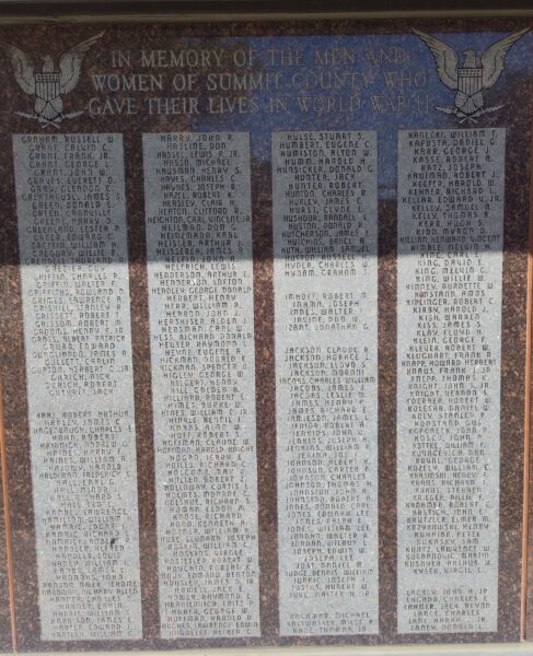 SUMMIT COUNTY WORLD WAR II VETERANS MEMORIAL SECTION C