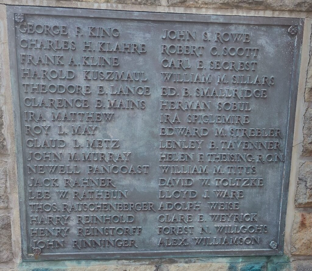 SUMMIT COUNTY WORLD WAR MEMORIAL PLAQUE C