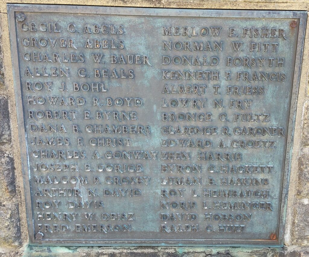 SUMMIT COUNTY WORLD WAR MEMORIAL PLAQUE B