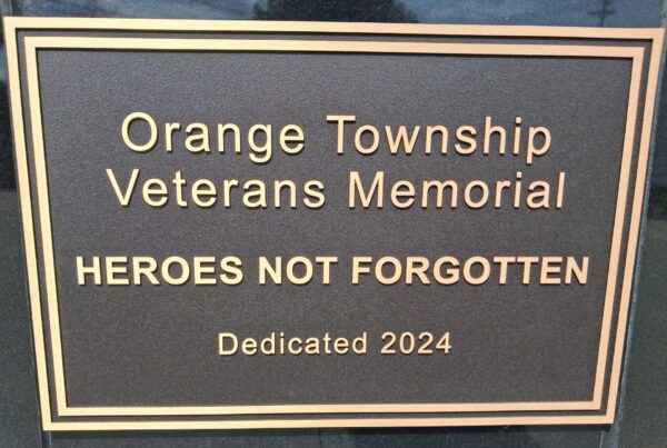 ORANGE TOWNSHIP VETERANS MEMORIAL PLAQUE A