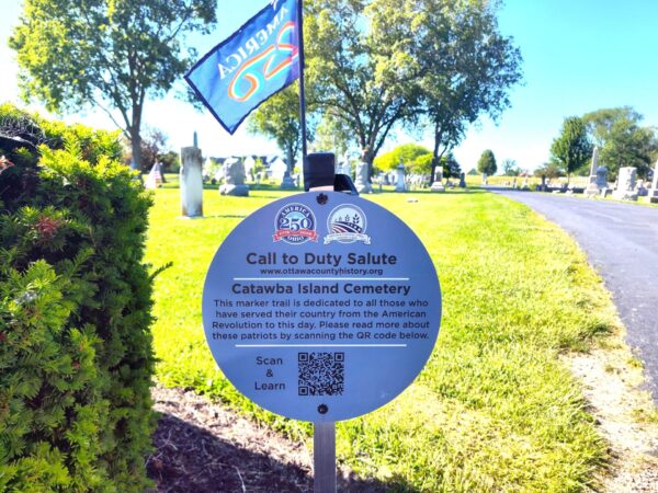 CATAWBA ISLAND CEMETERY CALL TO DUTY SALUTE WAR MEMORIAL PLAQUE