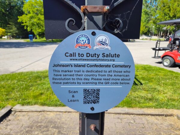 JOHNSON ISLAND CONFEDERATE CEMETERY CALL TO DUTY SALUTE WAR MEMORIAL PLAQUE