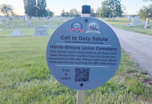 HARRIS-ELMORE UNION CEMETERY CALL TO DUTY SALUTE WAR MEMORIAL PLAQUE